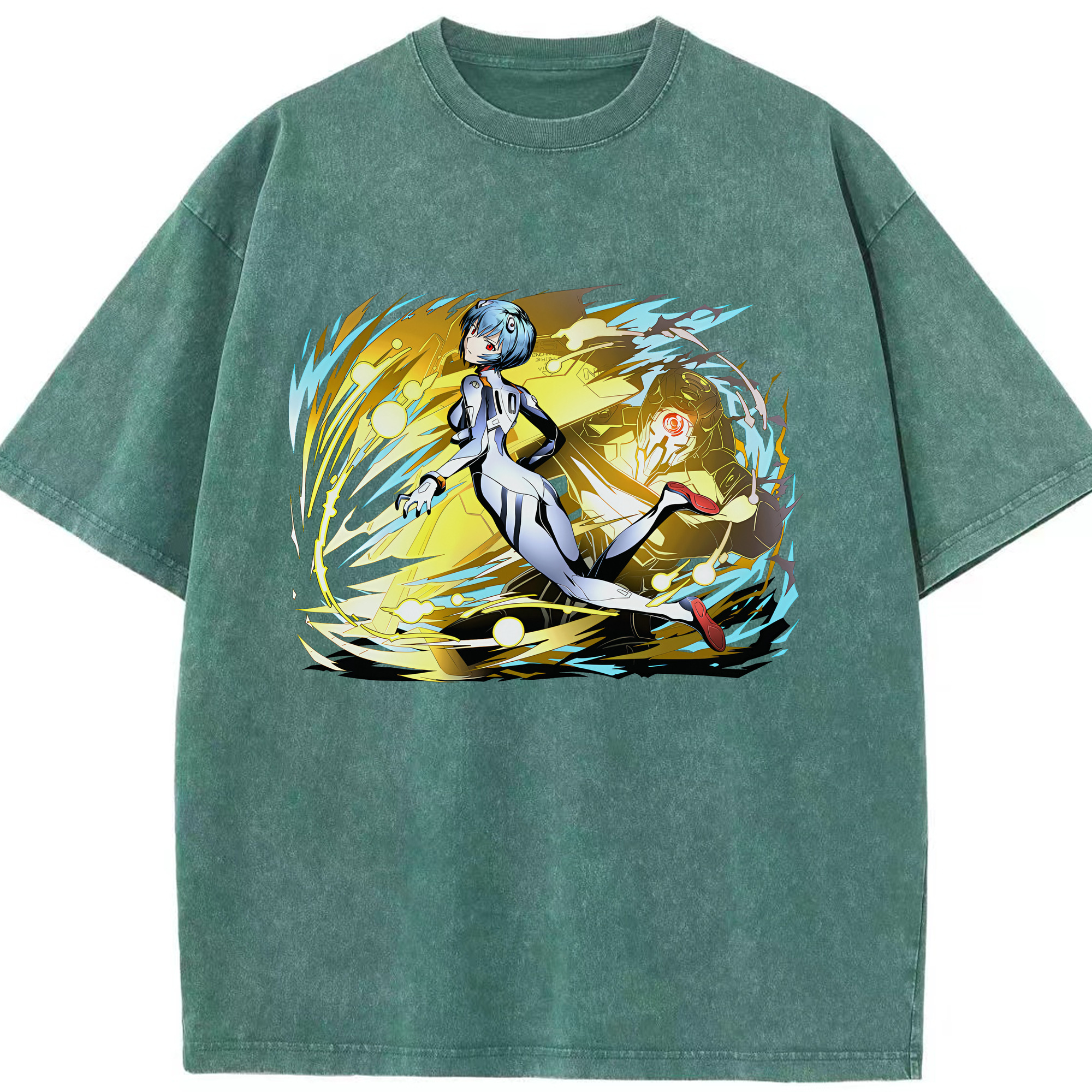 （画像用） EVA 新世紀エヴァンゲリオン 綿100% ヴィンテージ風 半袖Tシャツ（フロントプリント）